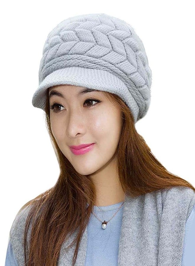 HINDAWI Winter Hat Gloves for Women Knit Warm Snow Ski Outdoor Caps Touch Screen Mittens Grey - Image 2